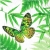 Serwetka do decoupage -3017- motyl, listki, paprotka